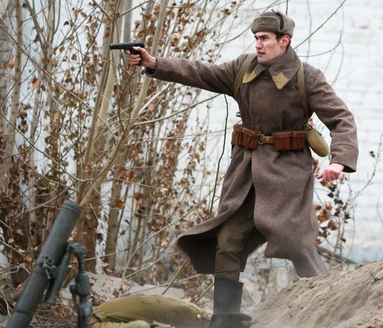 Historic reenactment of battle for Stalingrad