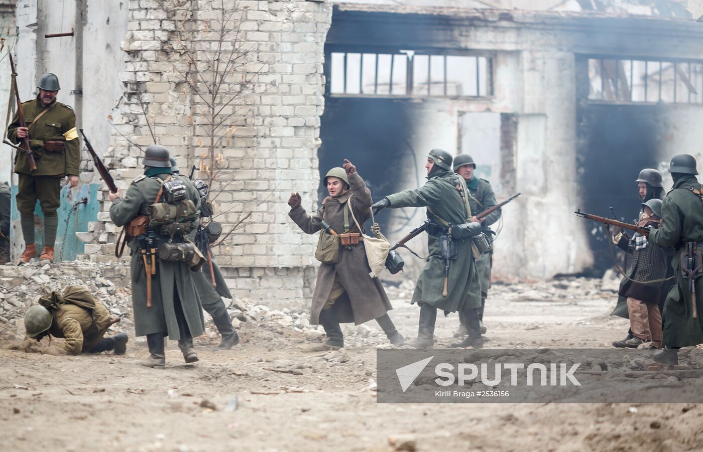 Historic reenactment of battle for Stalingrad