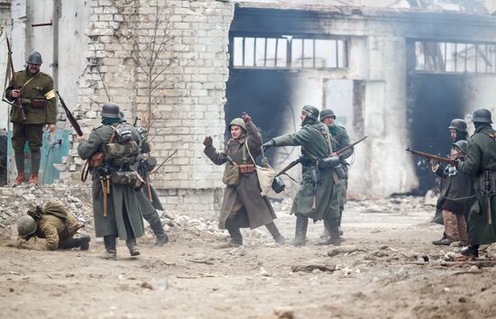 Historic reenactment of battle for Stalingrad