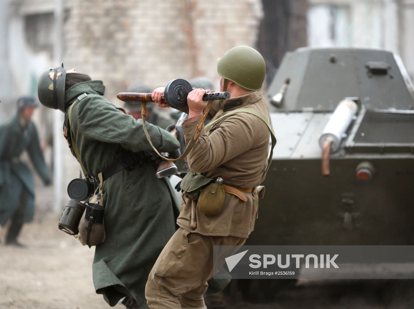 Historic reenactment of battle for Stalingrad