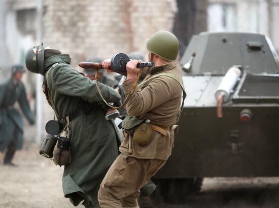 Historic reenactment of battle for Stalingrad