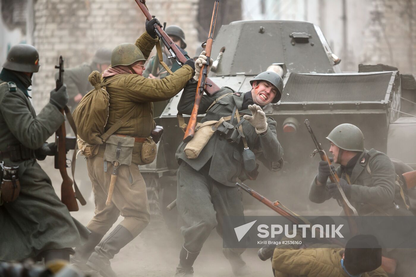 Historic reenactment of battle for Stalingrad