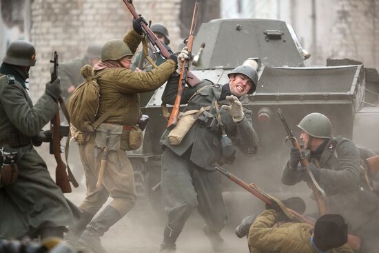Historic reenactment of battle for Stalingrad