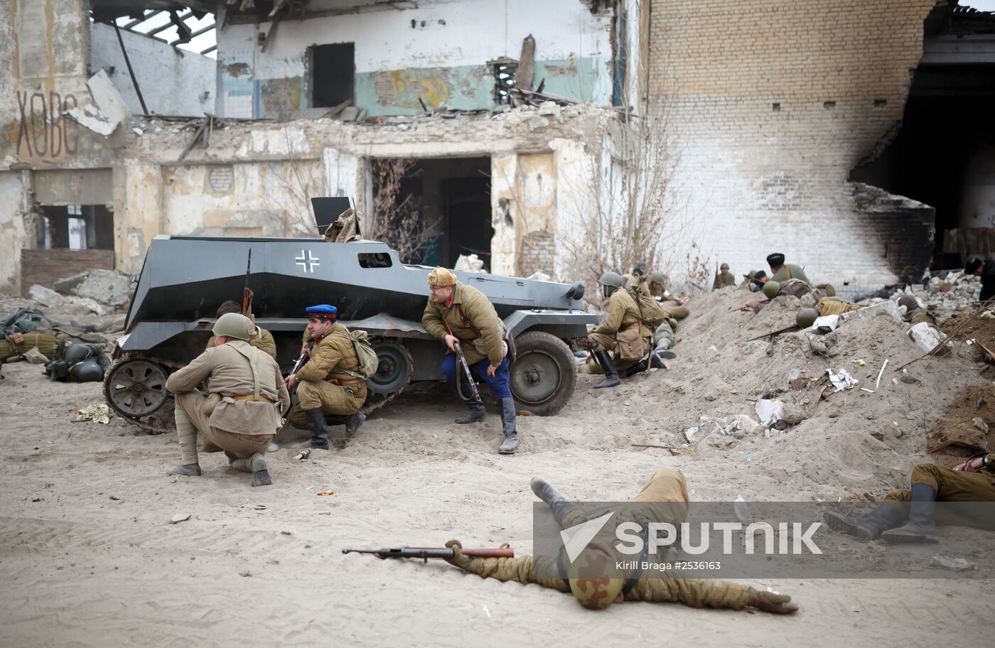 Historic reenactment of battle for Stalingrad