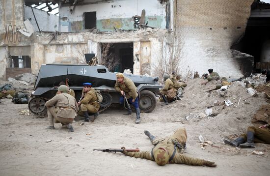 Historic reenactment of battle for Stalingrad