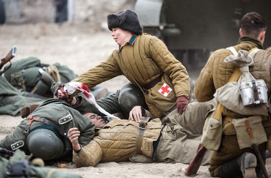 Historic reenactment of battle for Stalingrad