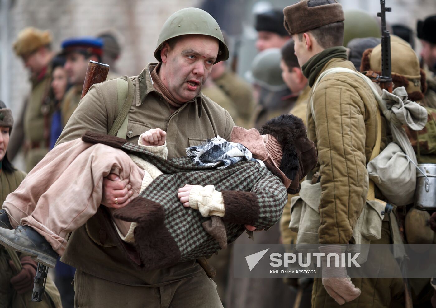 Historic reenactment of battle for Stalingrad