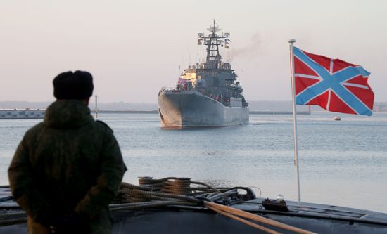 The Kaliningrad large landing ship is back to Baltiysk naval harbor