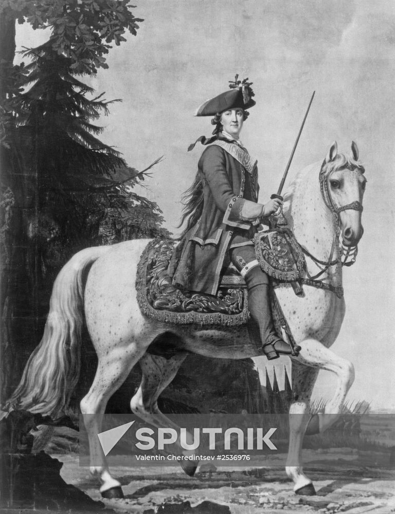 Portrait of Empress Catherine II on horseback