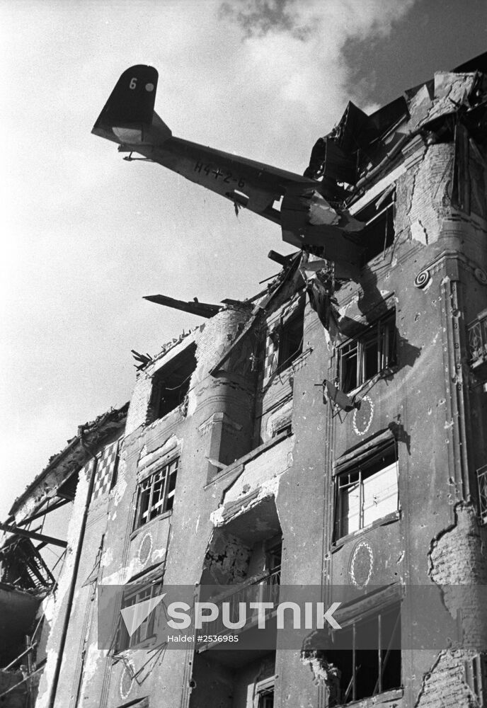 Downed Nazi aircraft