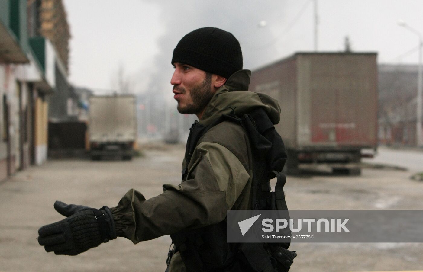 Counter-terrorism operation at Press House in Grozny