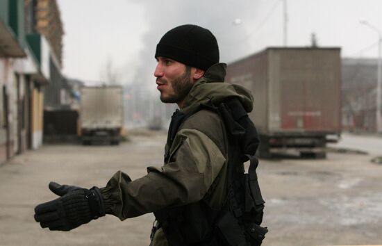 Counter-terrorism operation at Press House in Grozny