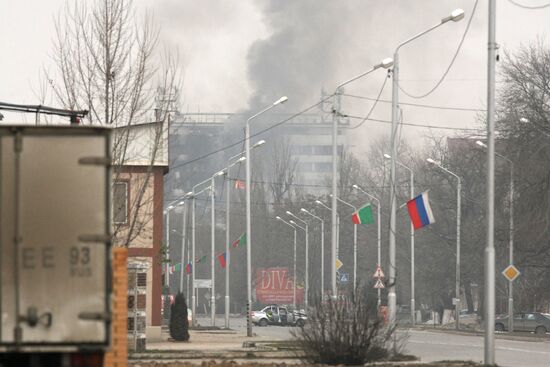 Counter-terrorism operation at Press House in Grozny