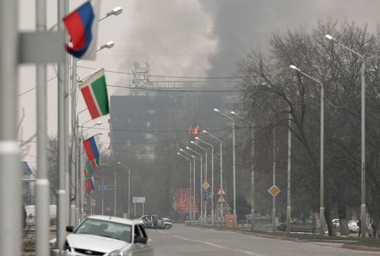 Counter-terrorism operation at Press House in Grozny