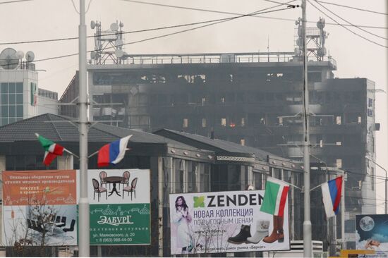 Counter-terrorism operation at Press House in Grozny