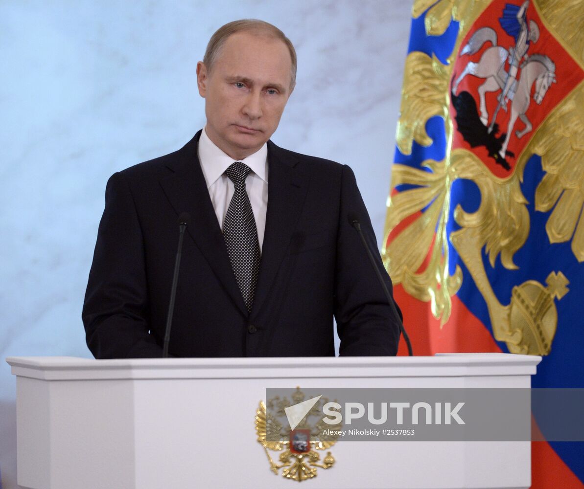 Vladimir Putin delivers annual Presidential Address to Federal Assembly