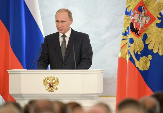 Vladimir Putin delivers annual Presidential Address to Federal Assembly