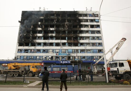Counter-terrorism operation at Press House in Grozny