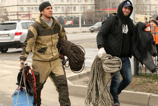 Counter-terrorism operation at Press House in Grozny