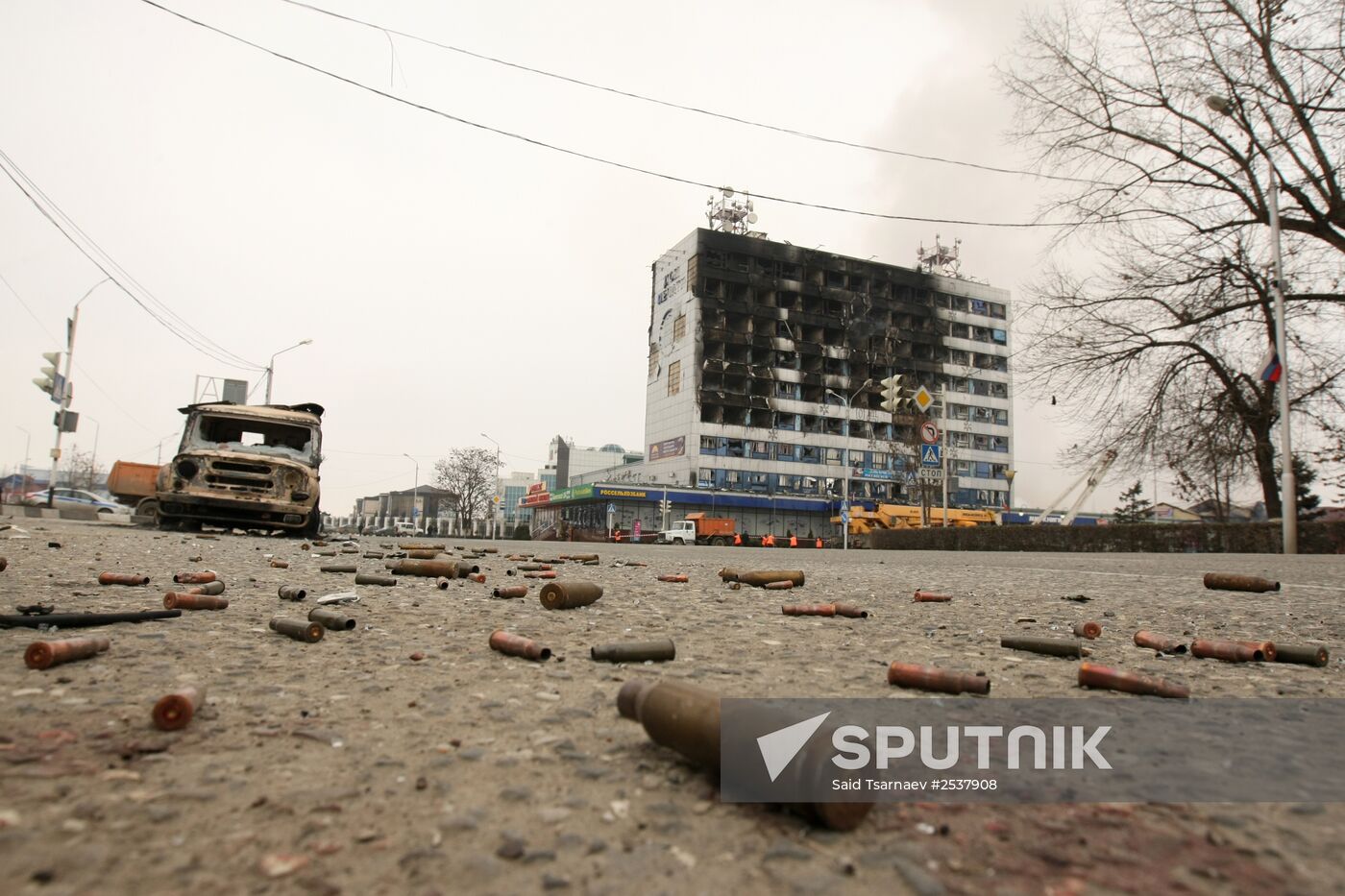 Counter-terrorism operation at Press House in Grozny