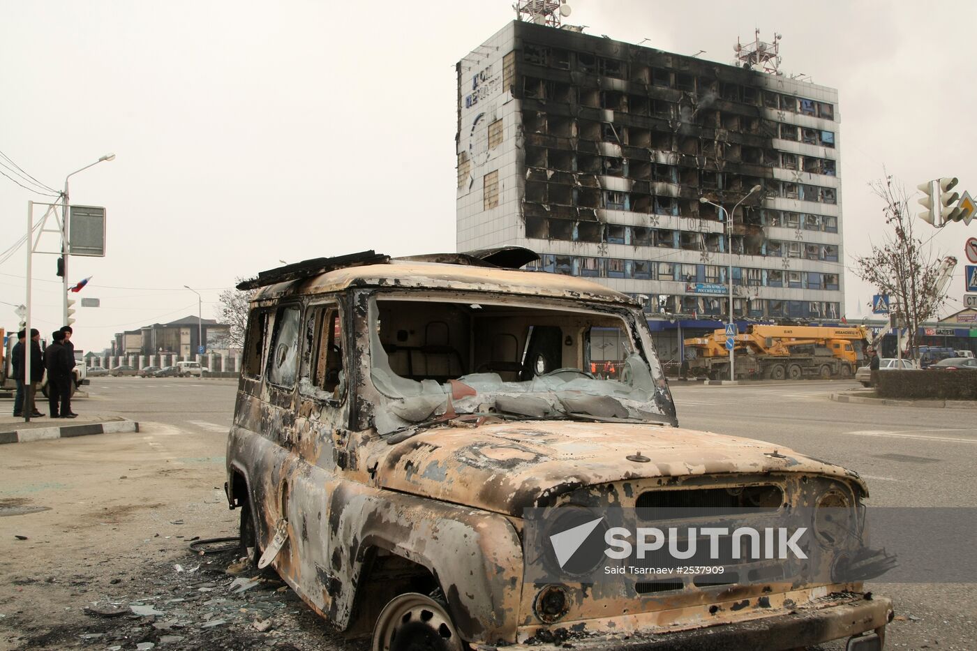 Counter-terrorism operation at Press House in Grozny