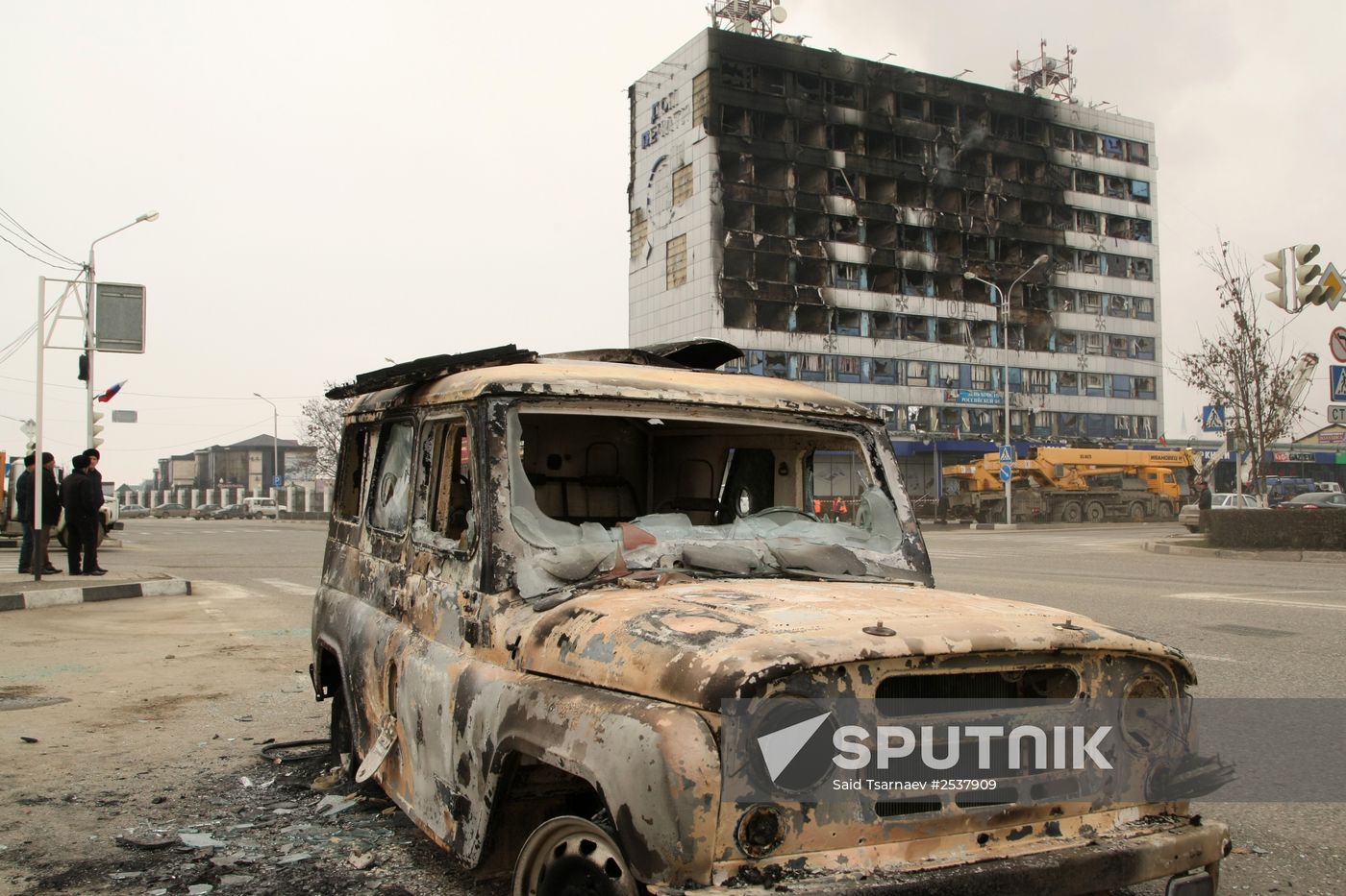Counter-terrorism operation at Press House in Grozny