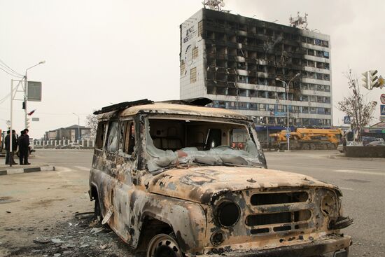 Counter-terrorism operation at Press House in Grozny