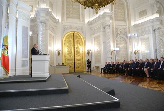 Vladimir Putin delivers annual Presidential Address to Federal Assembly
