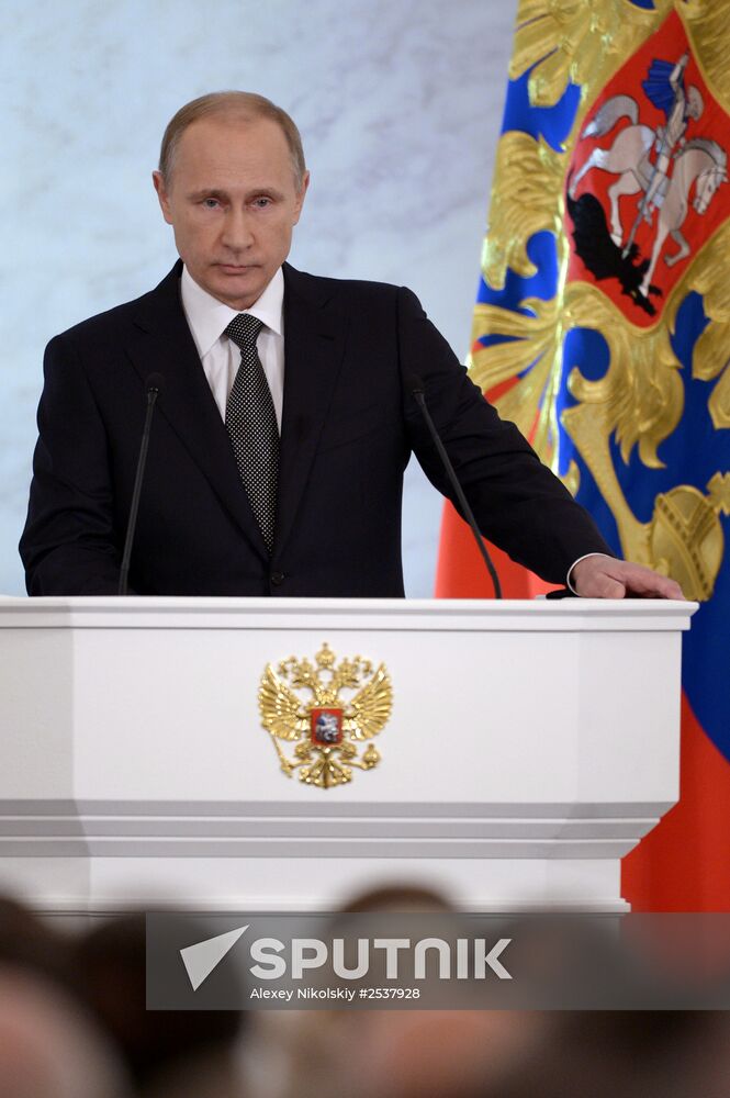 Vladimir Putin delivers annual Presidential Address to Federal Assembly