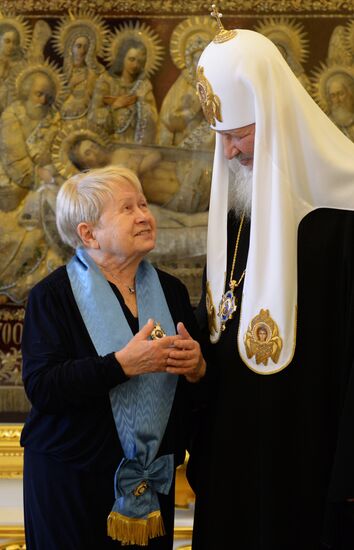 Patriarch Kirill awarded Princess Olga Order to compser Aleksandra Pakhmutova