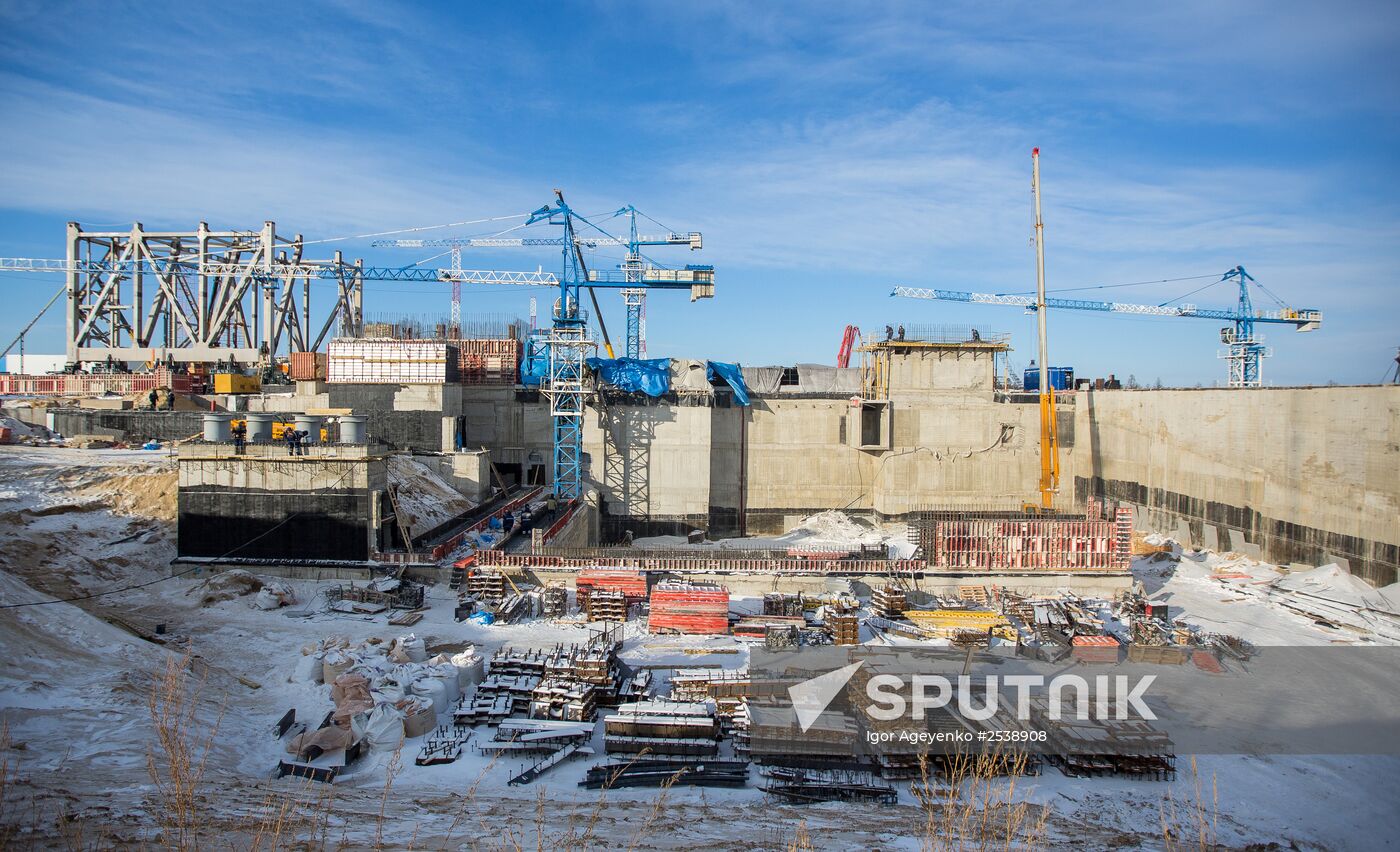Vostochny Cosmodrome construction site in Amur Region