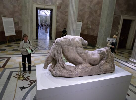 Statue of river god Ilissos from Parthenon is displayed at Hermitage for first time
