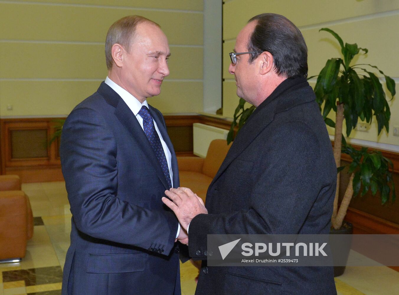 Vladimir Putin meets with François Hollande