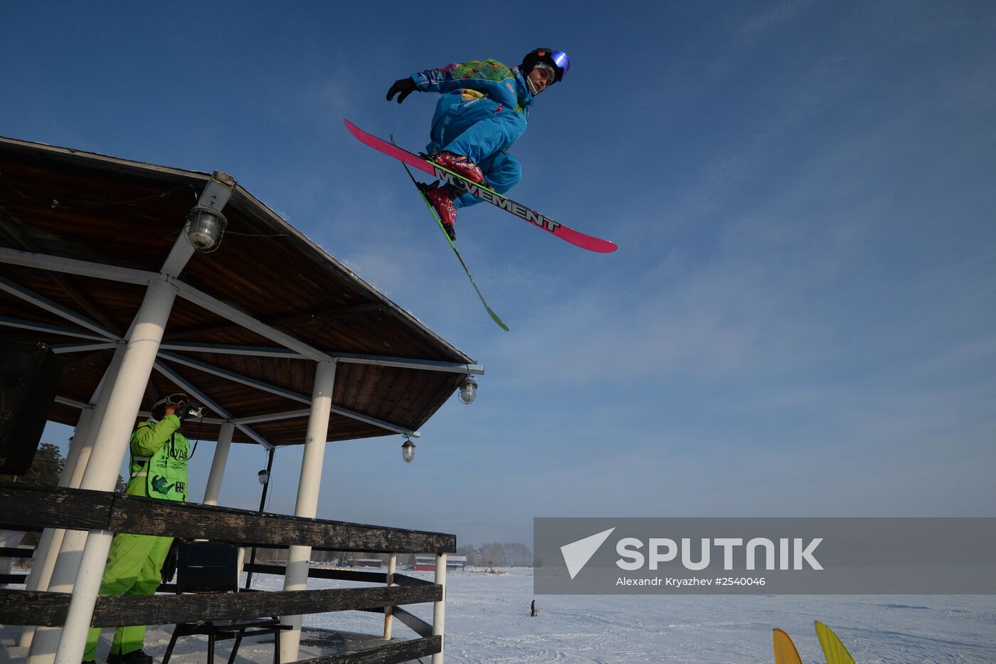 Siberian Winter Snow-Kiting Cup on the ice-covered reservoir of the Novosibirsk hydropower station