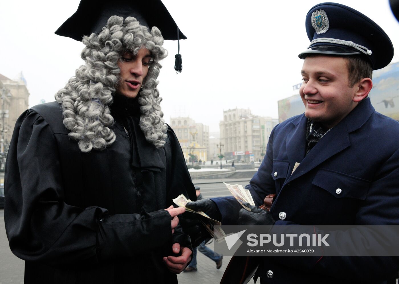 Street event "Unbribing hryvnia for a bribe-taker" in Kiev