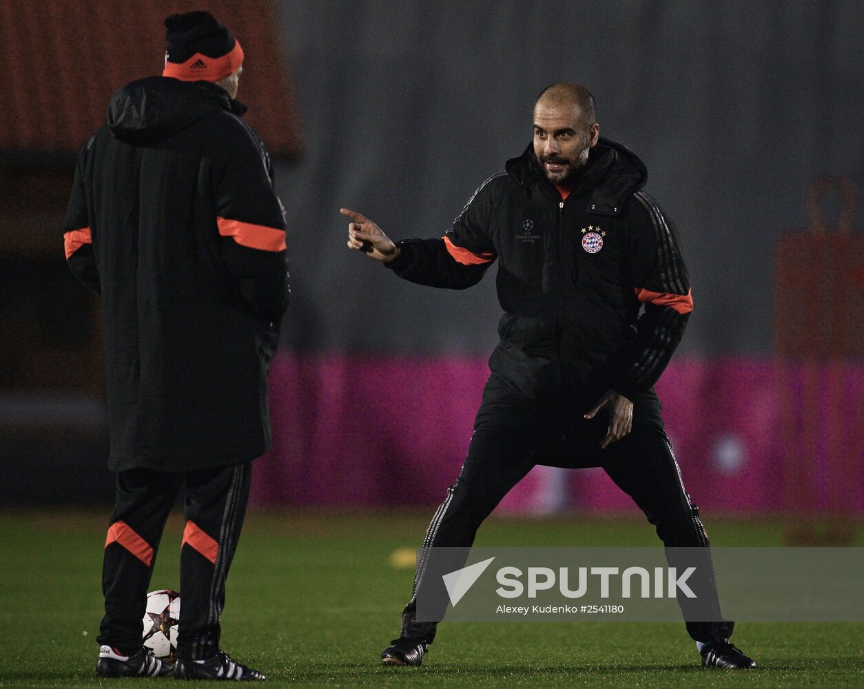 Football. UEFA Champions League. Training session of FC Bayern Munich