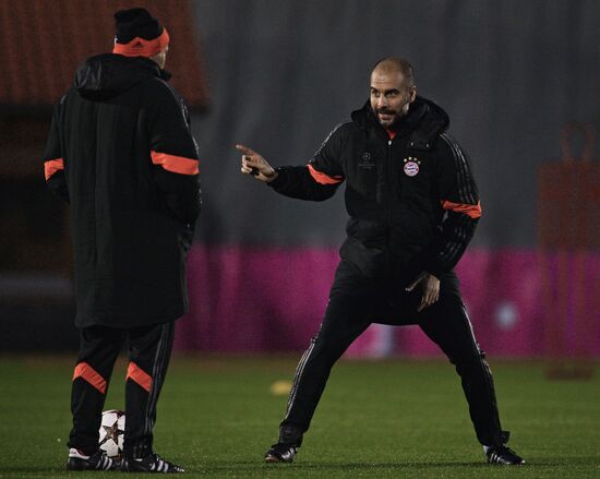 Football. UEFA Champions League. Training session of FC Bayern Munich