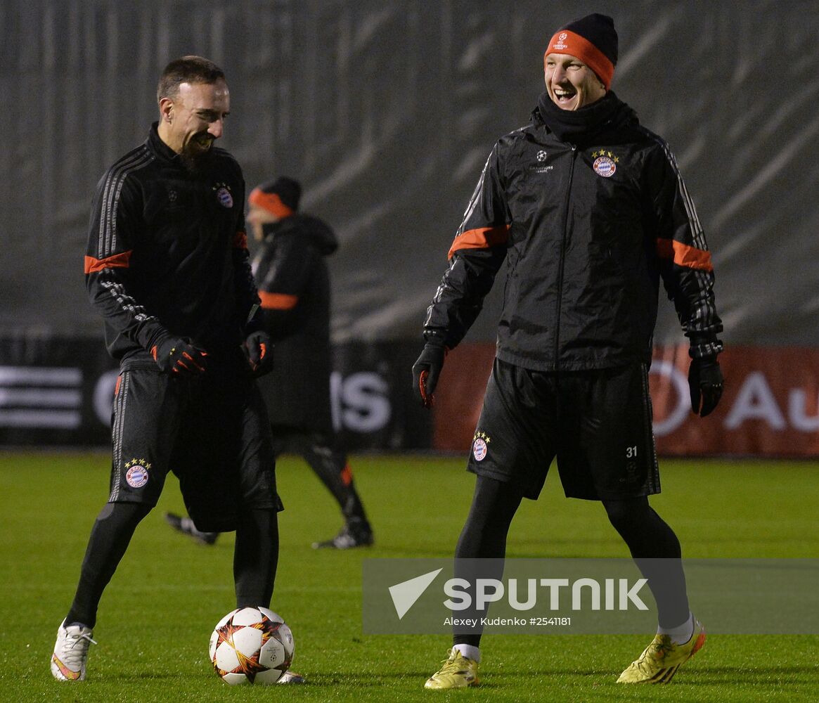 Football. UEFA Champions League. Training session of FC Bayern Munich