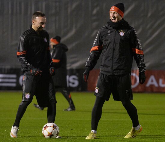 Football. UEFA Champions League. Training session of FC Bayern Munich