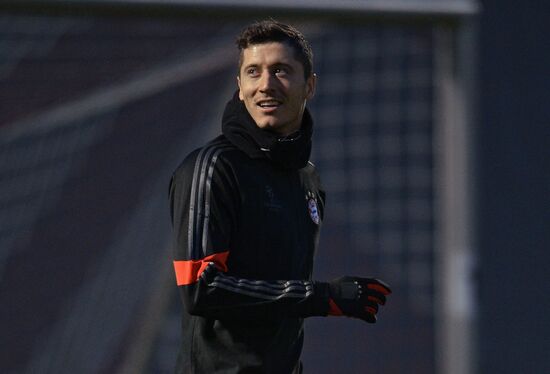 Football. UEFA Champions League. Training session of FC Bayern Munich