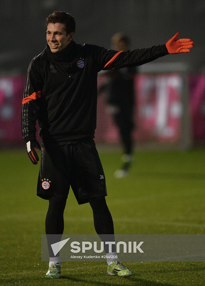 Football. UEFA Champions League. Training session of FC Bayern Munich