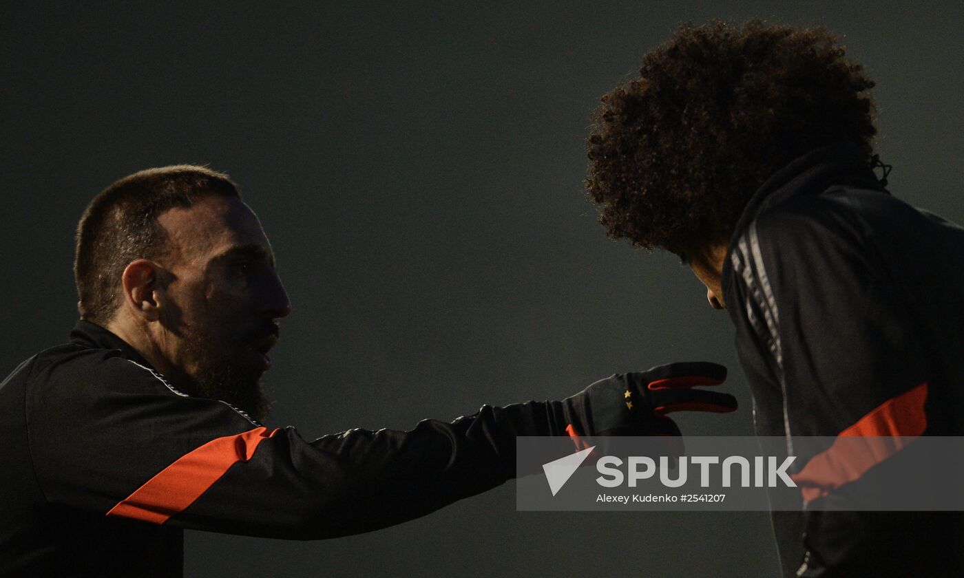Football. UEFA Champions League. Training session of FC Bayern Munich