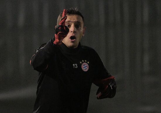 Football. UEFA Champions League. Training session of FC Bayern Munich