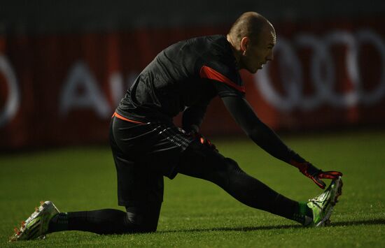 Football. UEFA Champions League. Training session of FC Bayern Munich