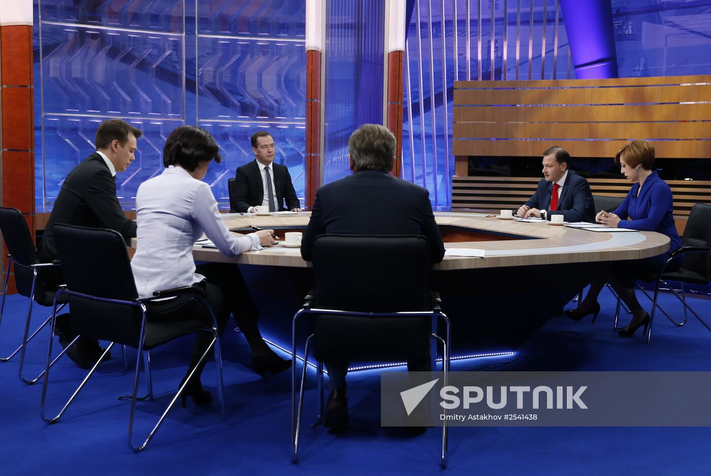 Dmitry Medvedev interviewed by Russian TV channels