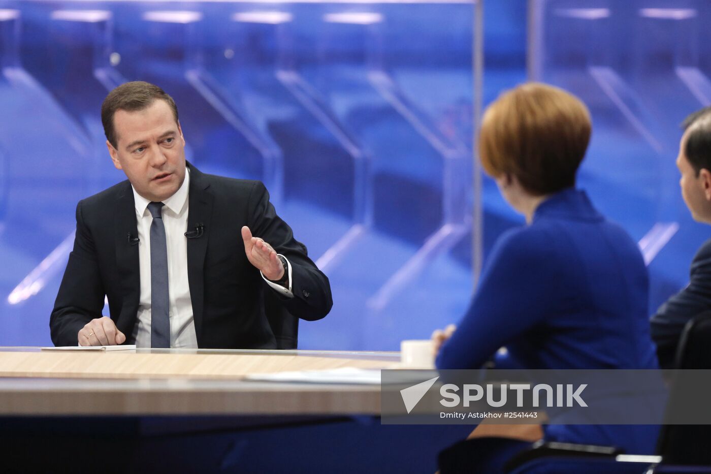 Dmitry Medvedev interviewed by Russian TV channels