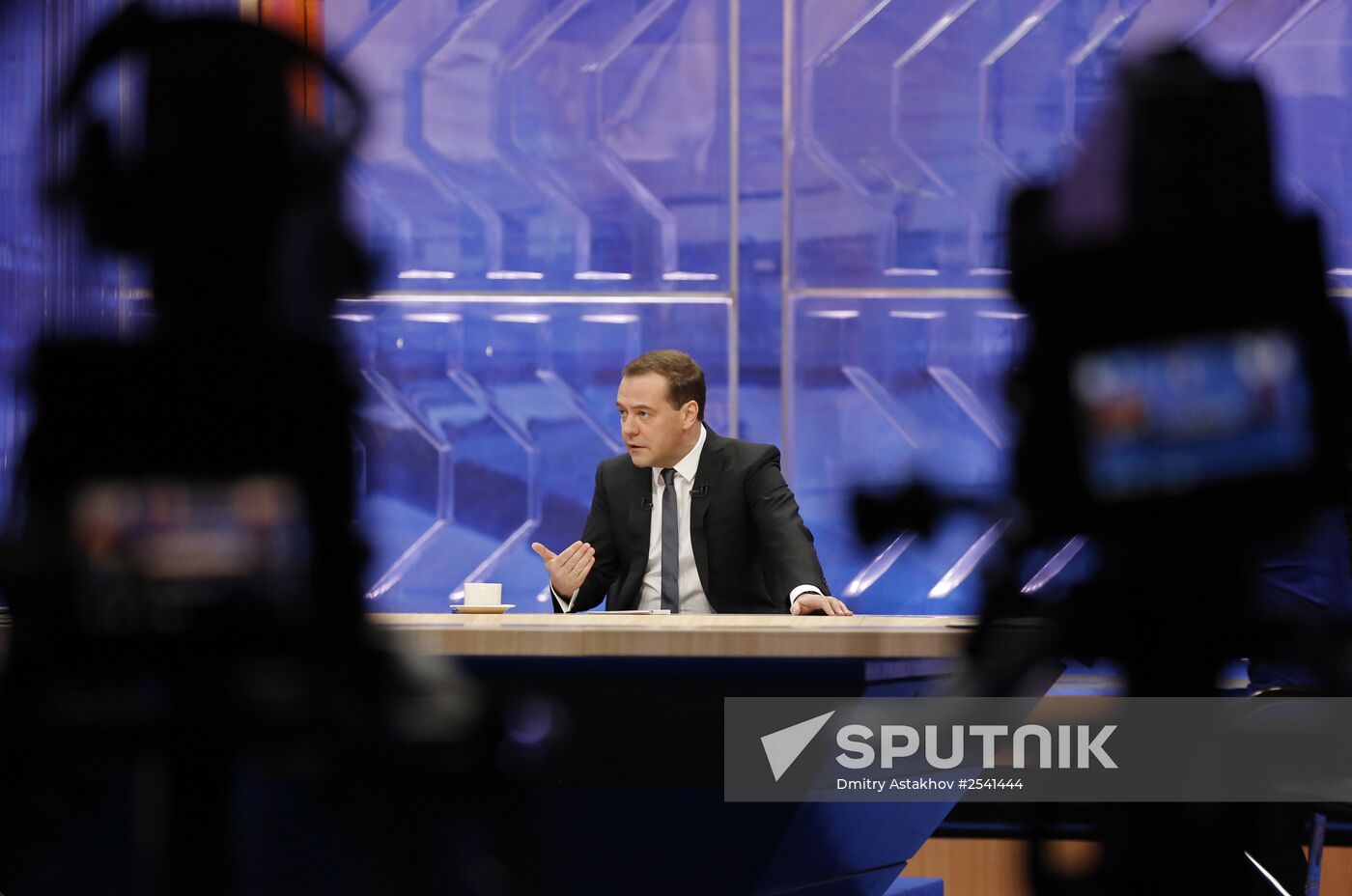 Dmitry Medvedev interviewed by Russian TV channels