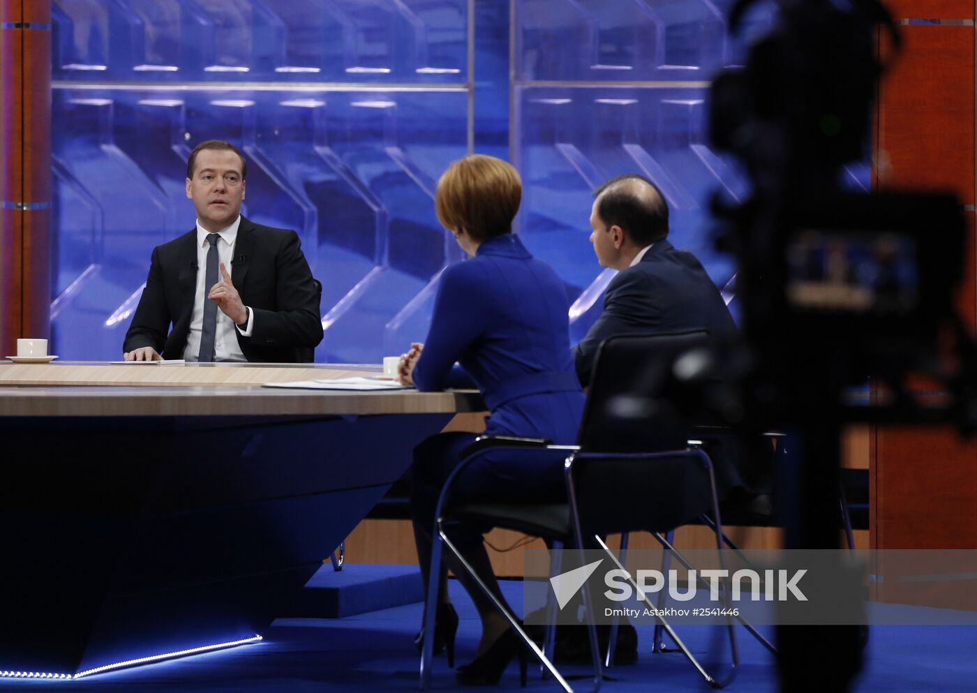 Dmitry Medvedev interviewed by Russian TV channels