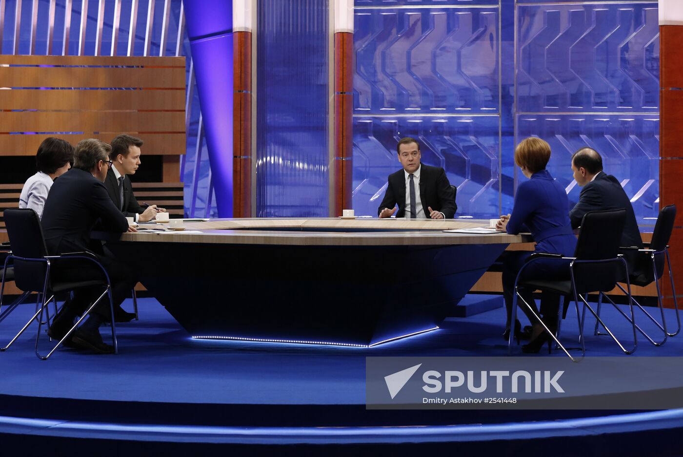 Dmitry Medvedev interviewed by Russian TV channels