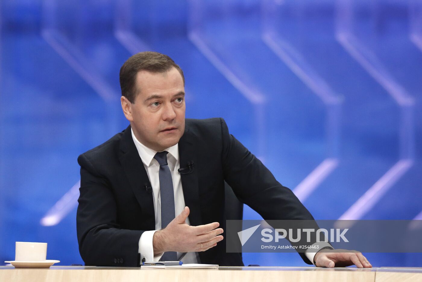 Dmitry Medvedev interviewed by Russian TV channels